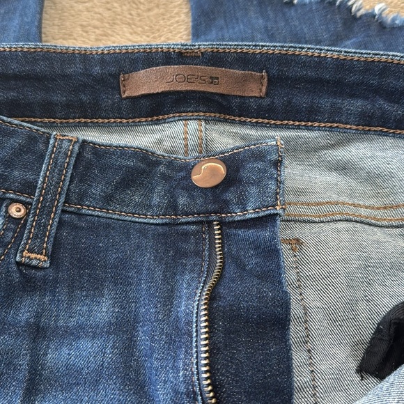 Joe's Jeans Dark Blue Cropped Fringe Denim Jeans - Picture 6 of 12